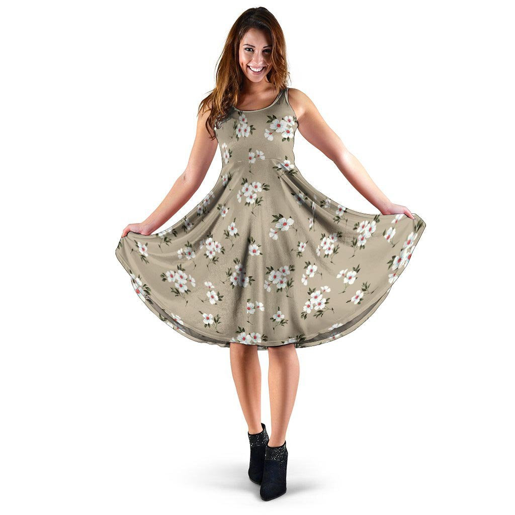 Cute Floral Flower Print Dress-grizzshop