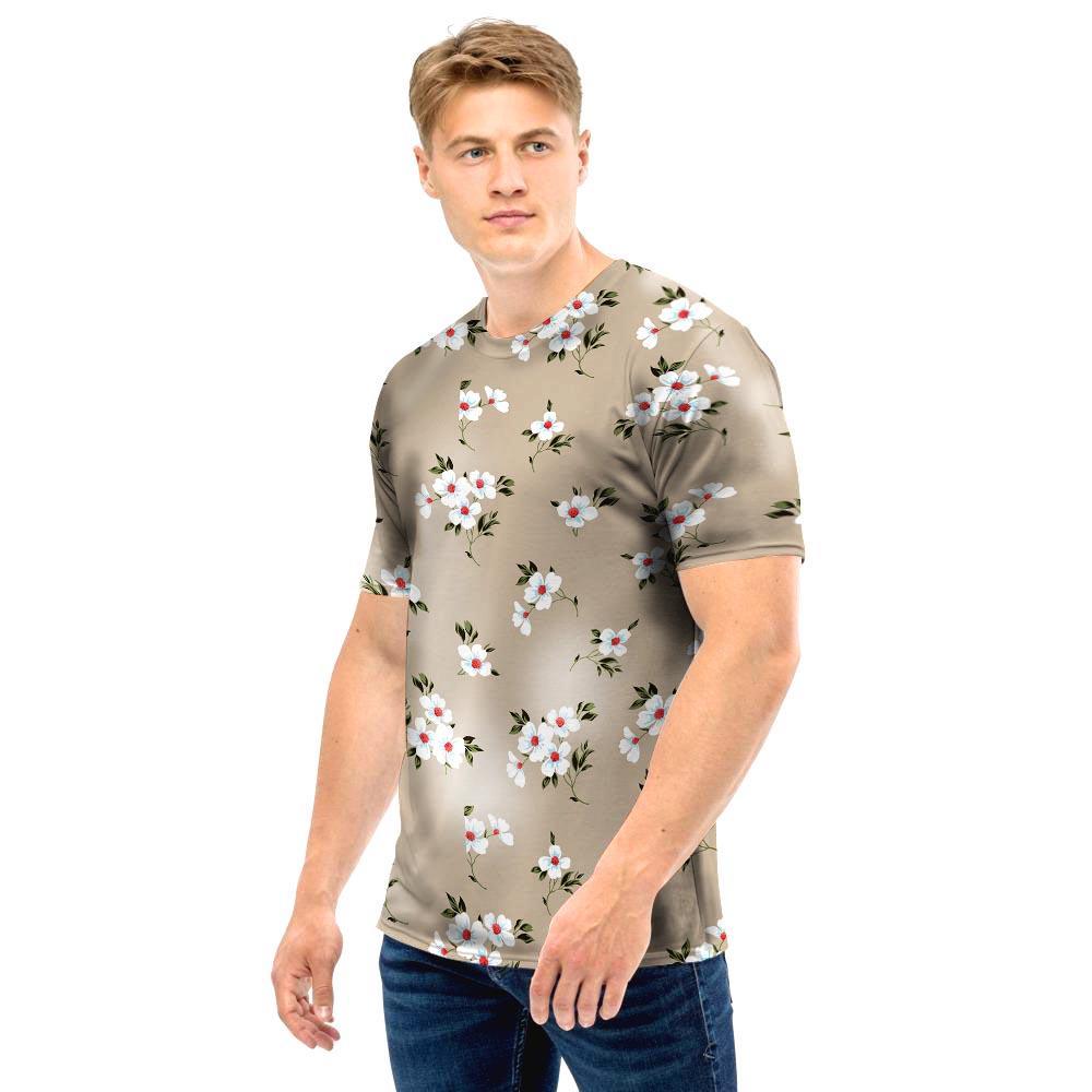 Cute Floral Flower Print Men T Shirt-grizzshop