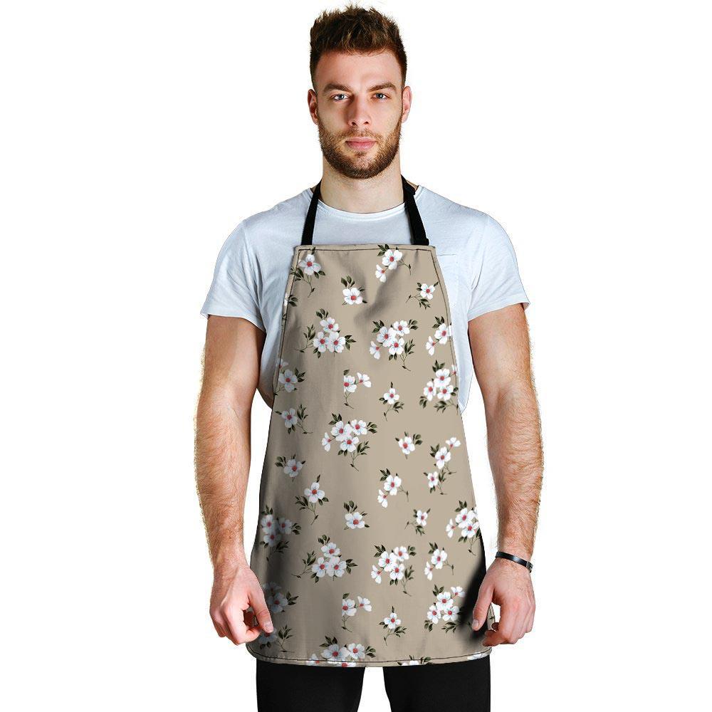 Cute Floral Flower Print Men's Apron-grizzshop