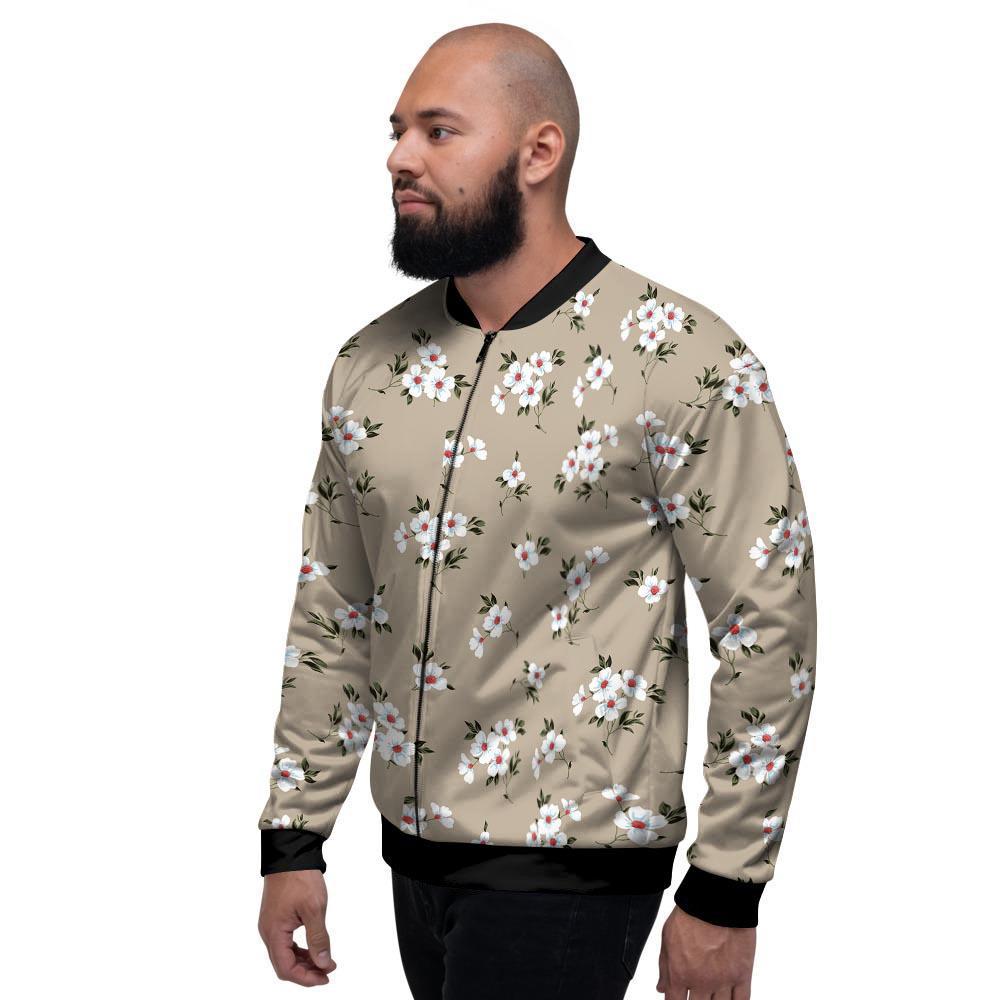 Cute Floral Flower Print Men's Bomber Jacket-grizzshop