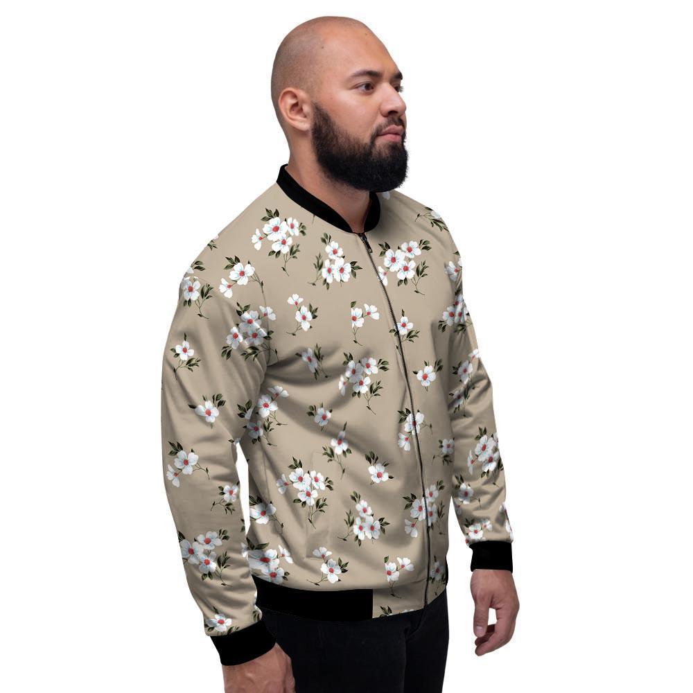 Cute Floral Flower Print Men's Bomber Jacket-grizzshop