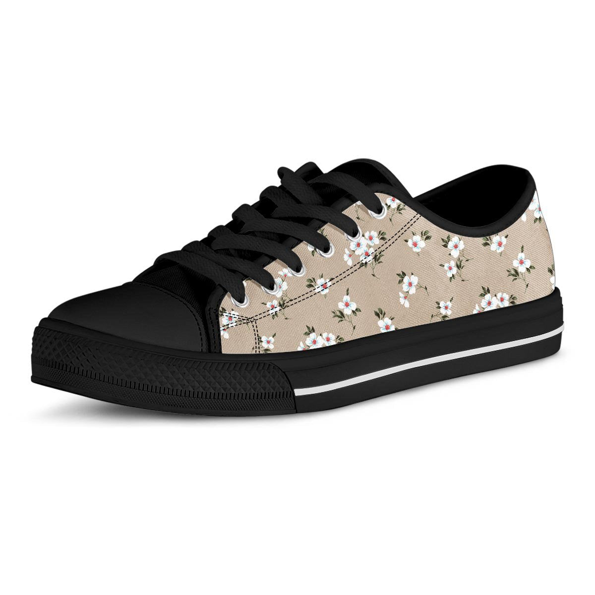 Cute Floral Flower Print Men's Low Top Shoes-grizzshop