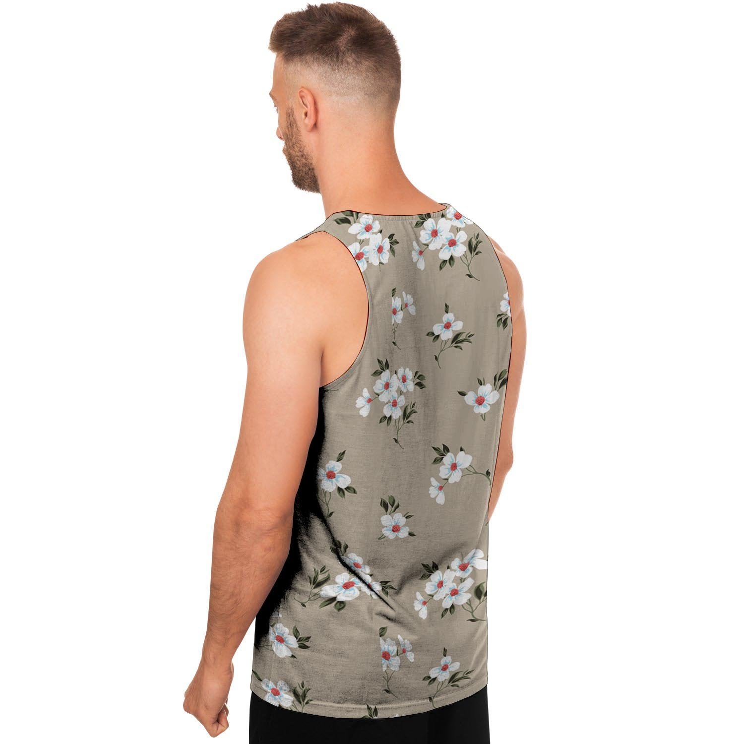 Cute Floral Flower Print Men's Tank Tops-grizzshop