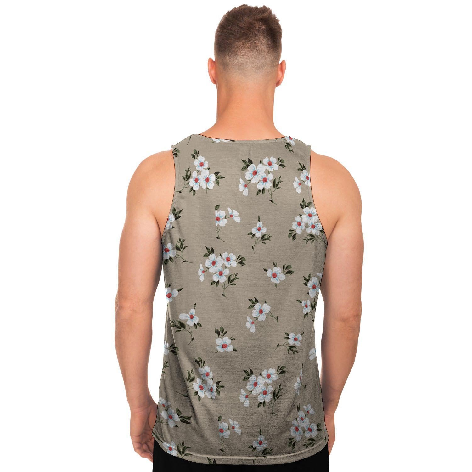 Cute Floral Flower Print Men's Tank Tops-grizzshop