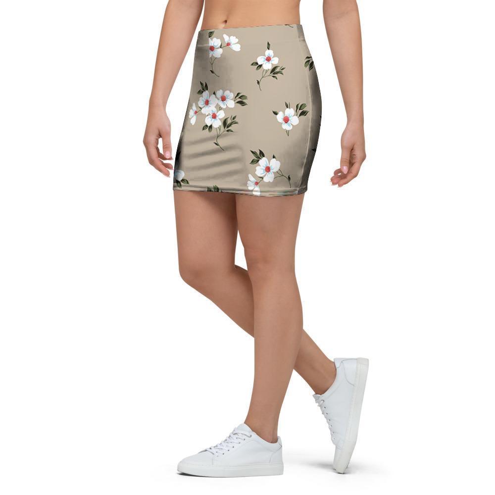 Cute Floral Flower Print Mini Skirt-grizzshop