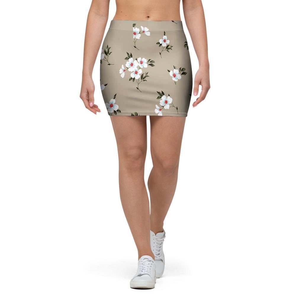 Cute Floral Flower Print Mini Skirt-grizzshop