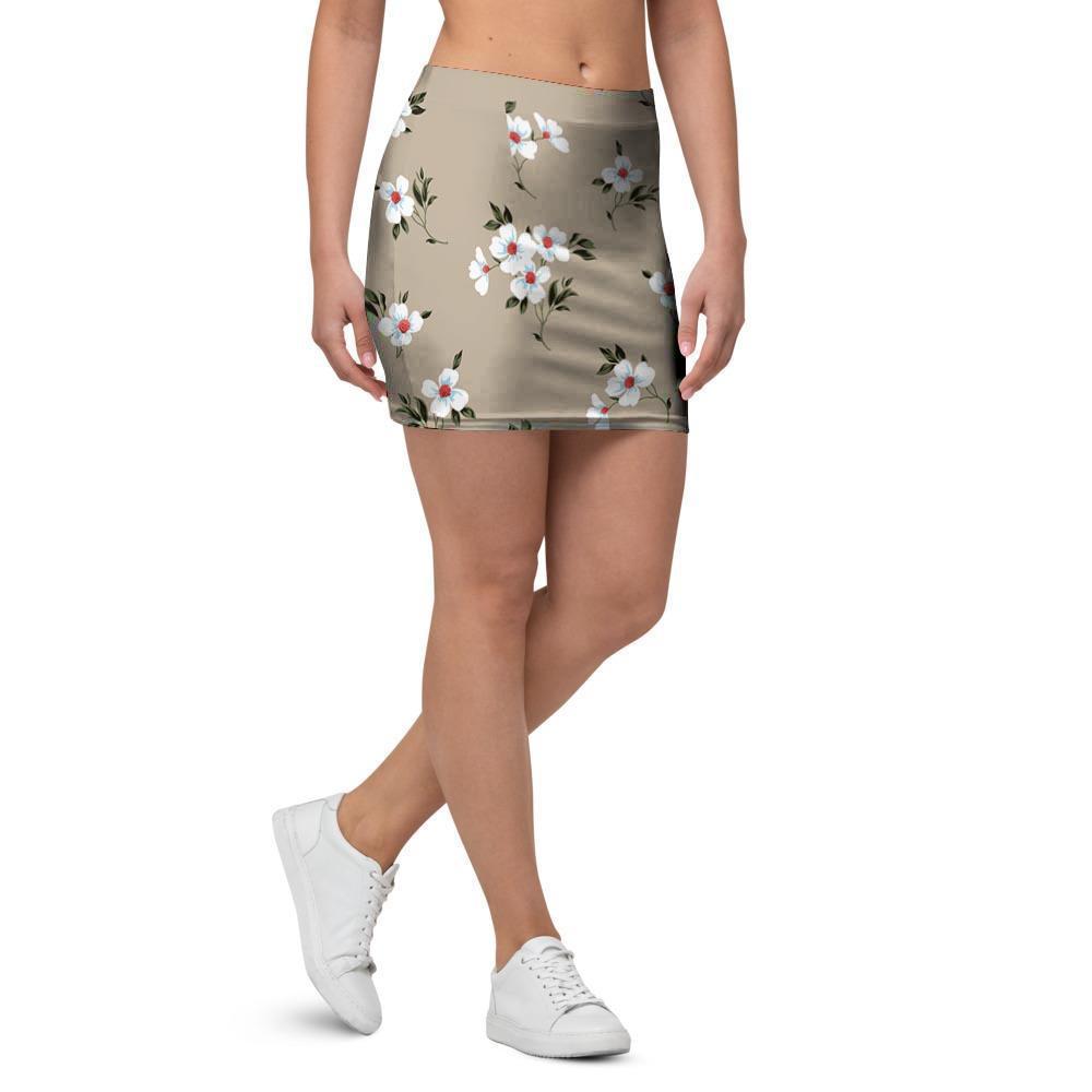 Cute Floral Flower Print Mini Skirt-grizzshop