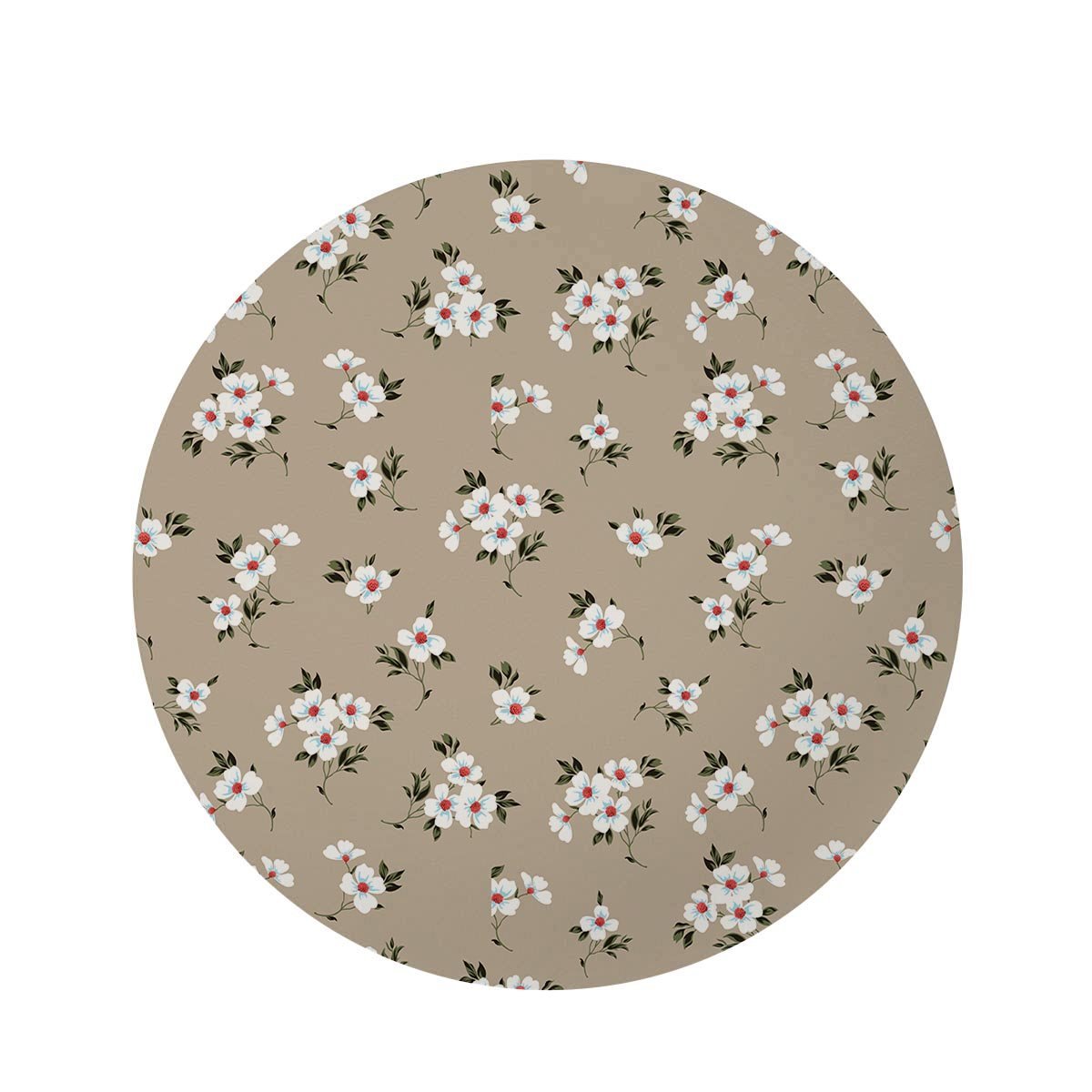 Cute Floral Flower Print Round Rug-grizzshop