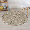 Cute Floral Flower Print Round Rug-grizzshop