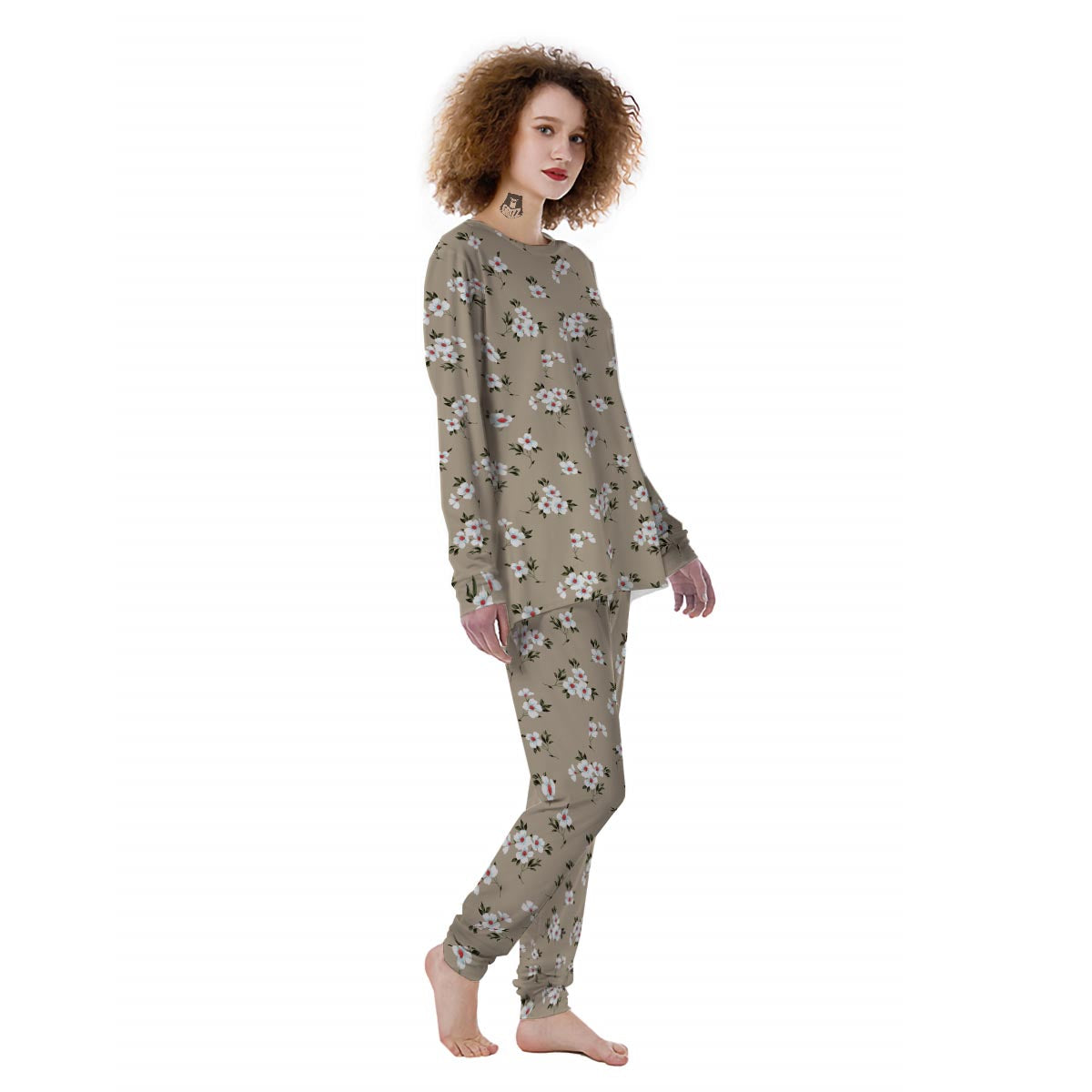 Cute Floral Flower Print Women's Pajamas-grizzshop