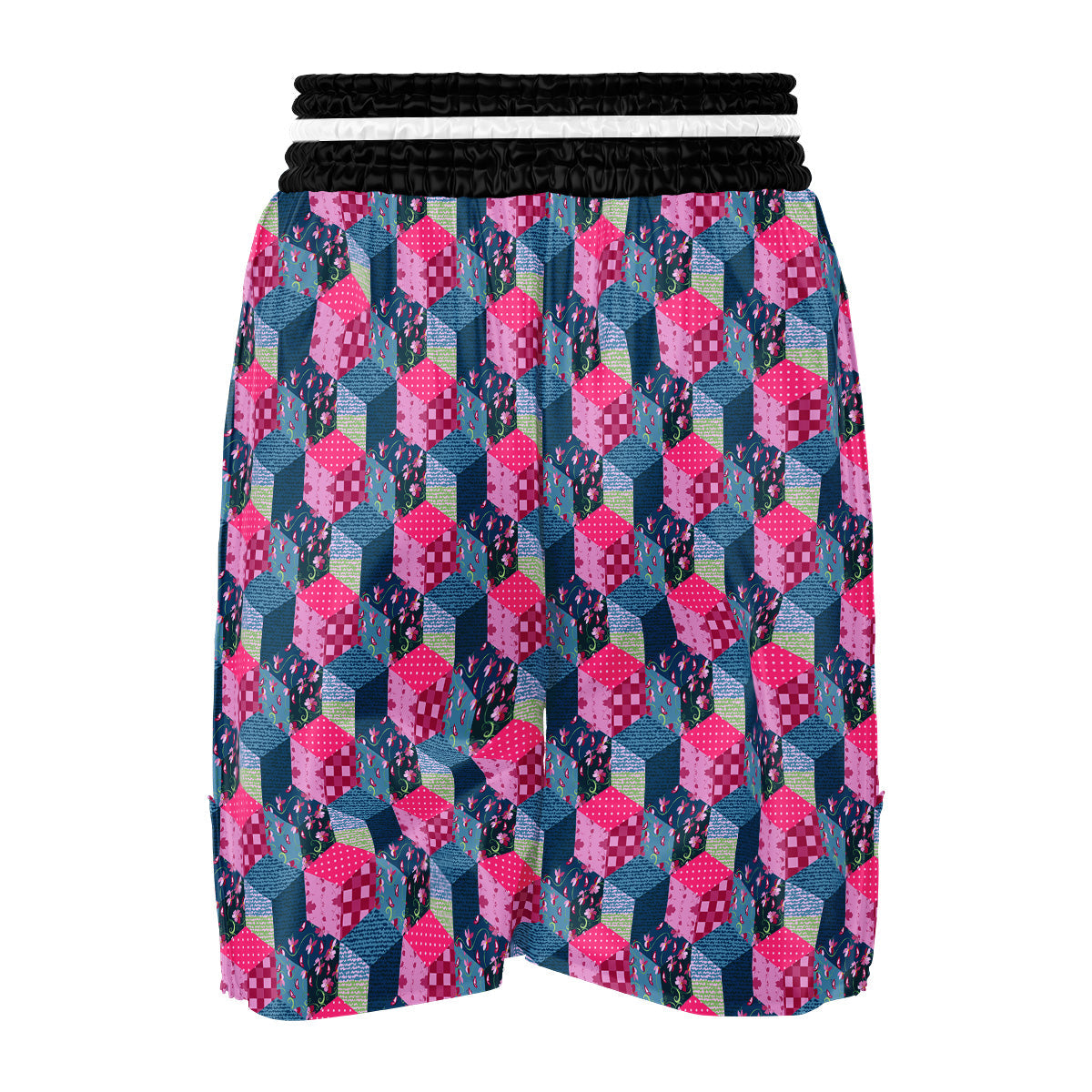 Cute Floral Patchwork Print Pattern Boxing Shorts-grizzshop