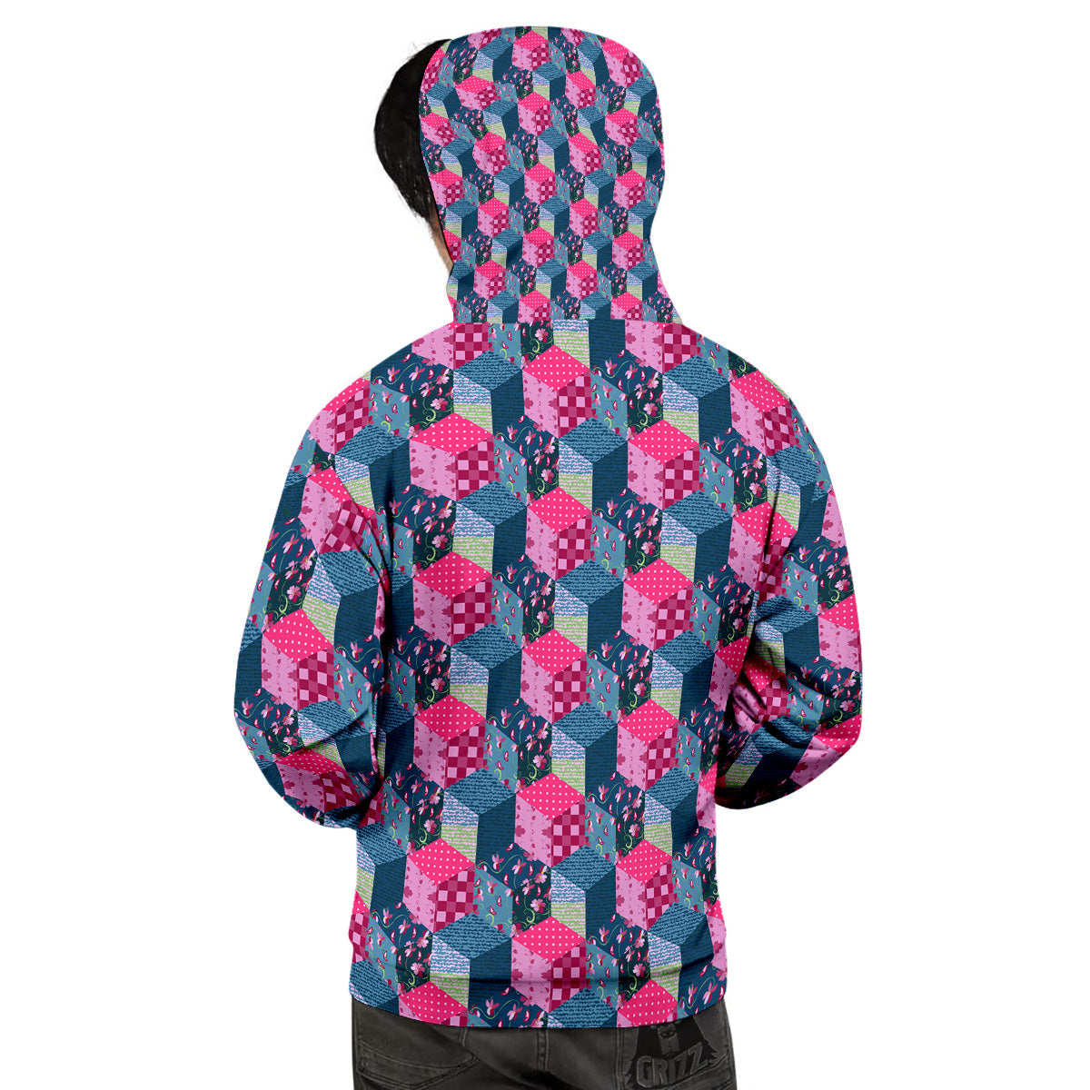 Cute Floral Patchwork Print Pattern Men's Hoodie-grizzshop
