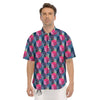 Cute Floral Patchwork Print Pattern Men's Short Sleeve Shirts-grizzshop