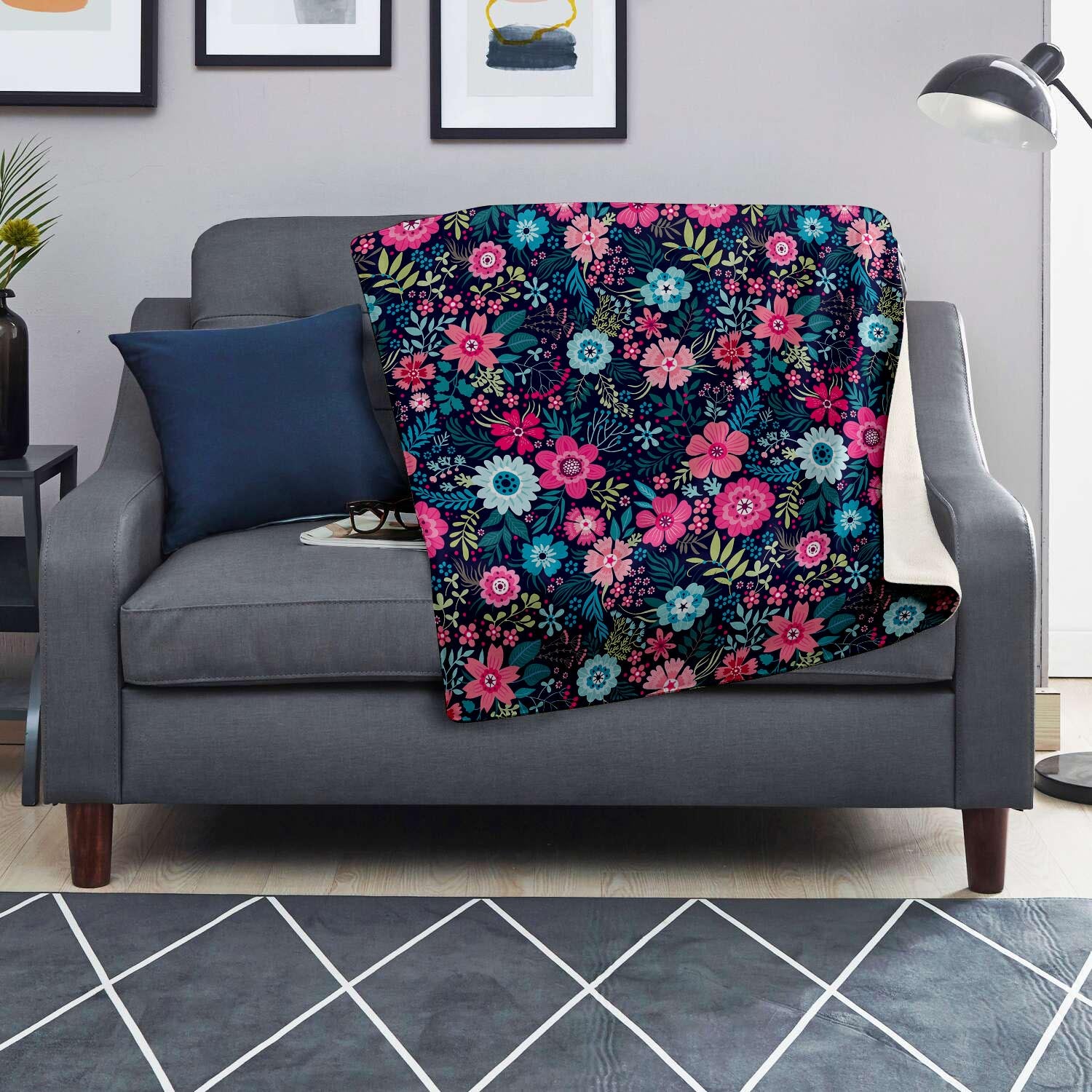 Cute Flower Floral Print Blanket-grizzshop