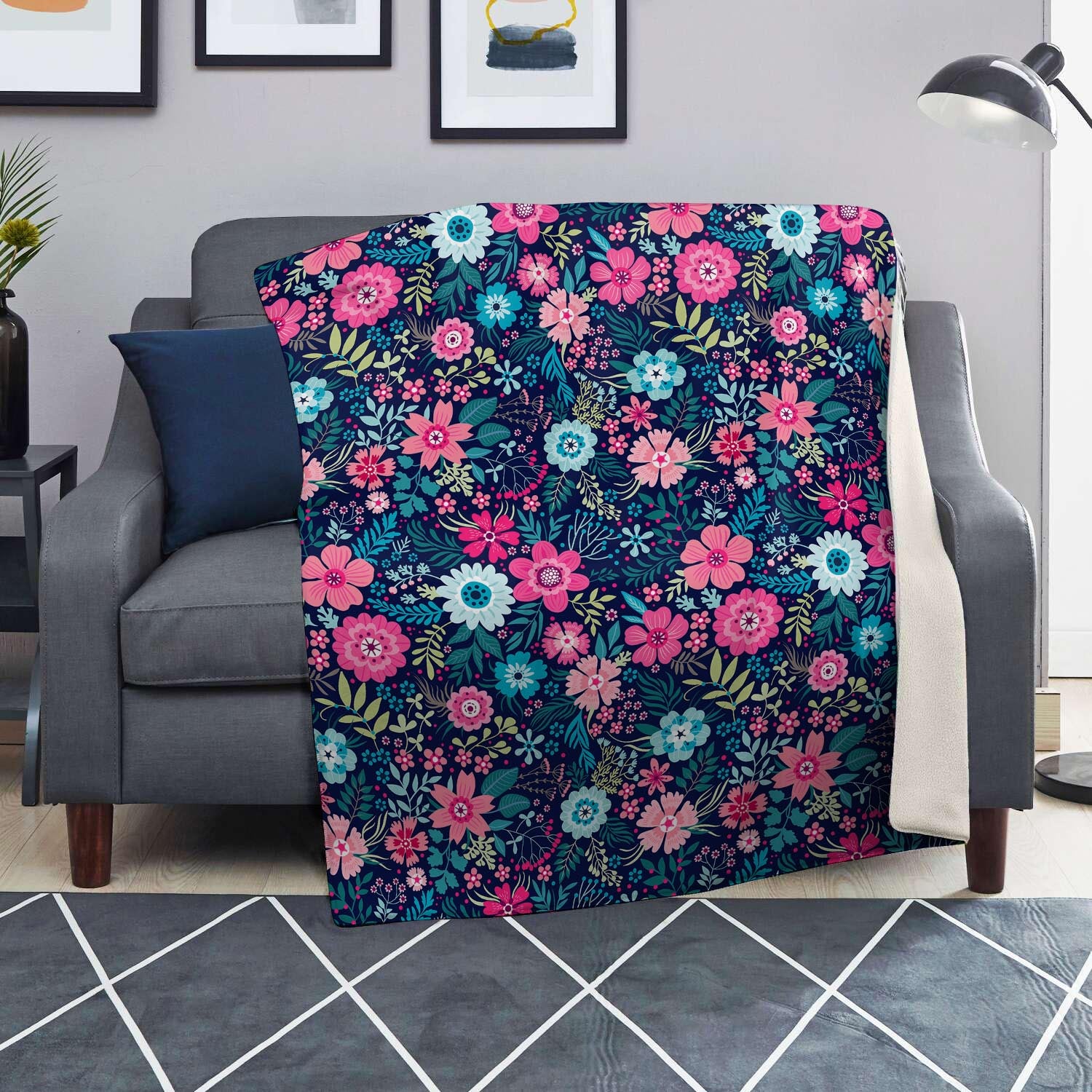 Cute Flower Floral Print Blanket-grizzshop