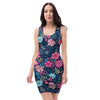 Cute Flower Floral Print Bodycon Dress-grizzshop