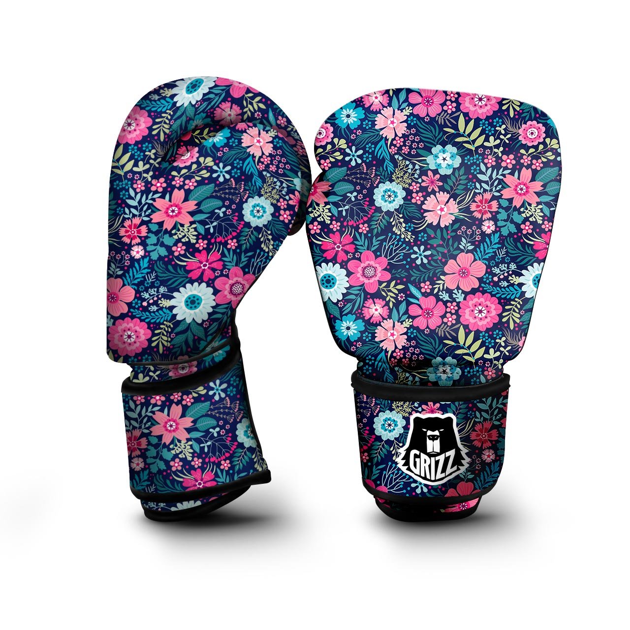 Cute Flower Floral Print Boxing Gloves-grizzshop