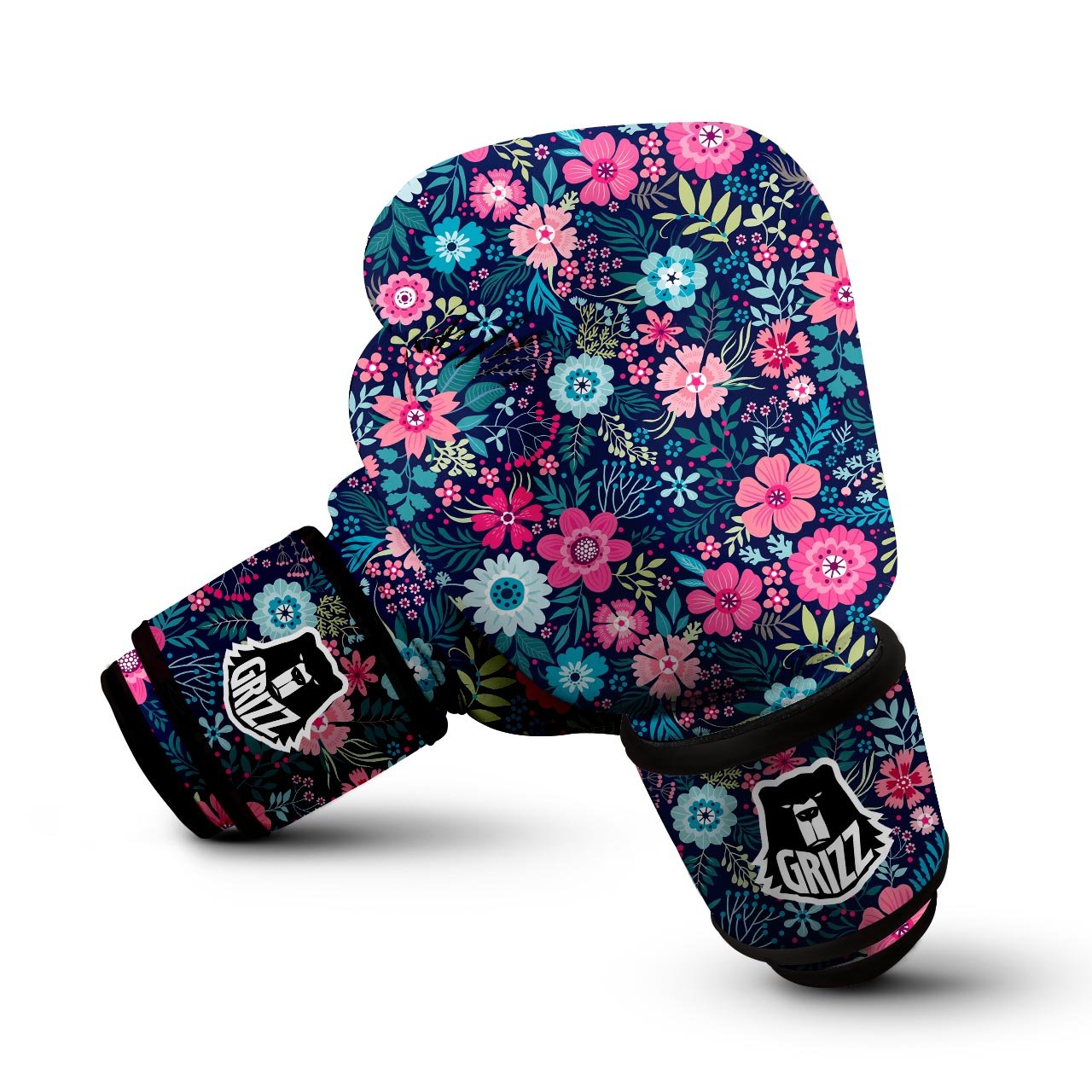 Cute Flower Floral Print Boxing Gloves-grizzshop