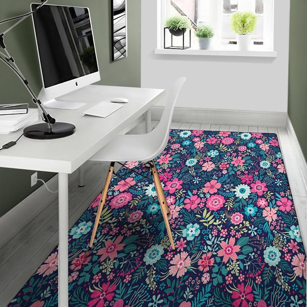 Cute Flower Floral Print Floor Mat-grizzshop