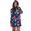 Cute Flower Floral Print Hoodie Dress-grizzshop