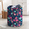 Cute Flower Floral Print Laundry Basket-grizzshop