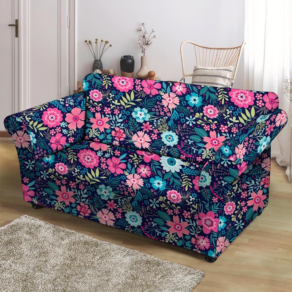 Cute Flower Floral Print Loveseat Cover-grizzshop