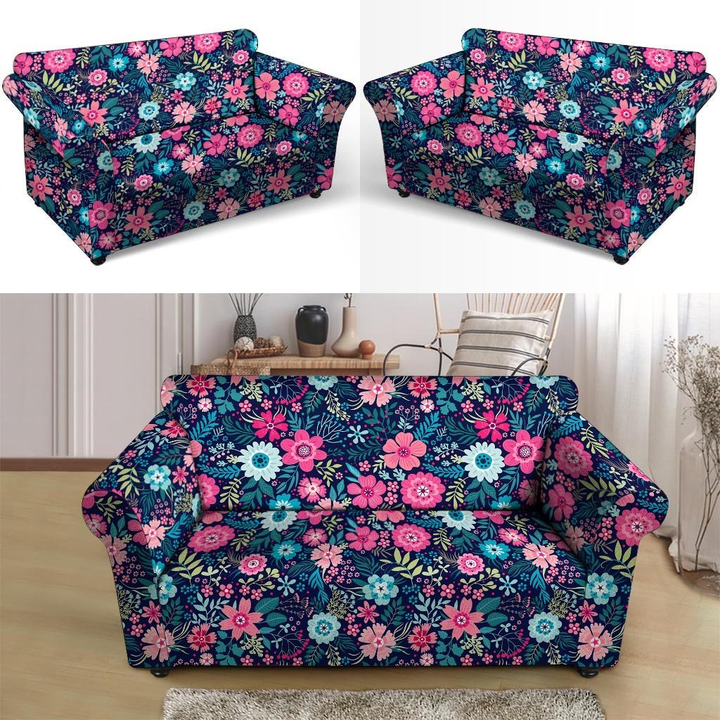 Cute Flower Floral Print Loveseat Cover-grizzshop