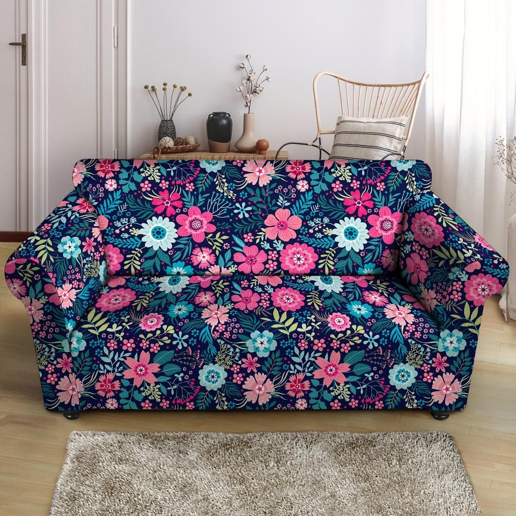 Cute Flower Floral Print Loveseat Cover-grizzshop