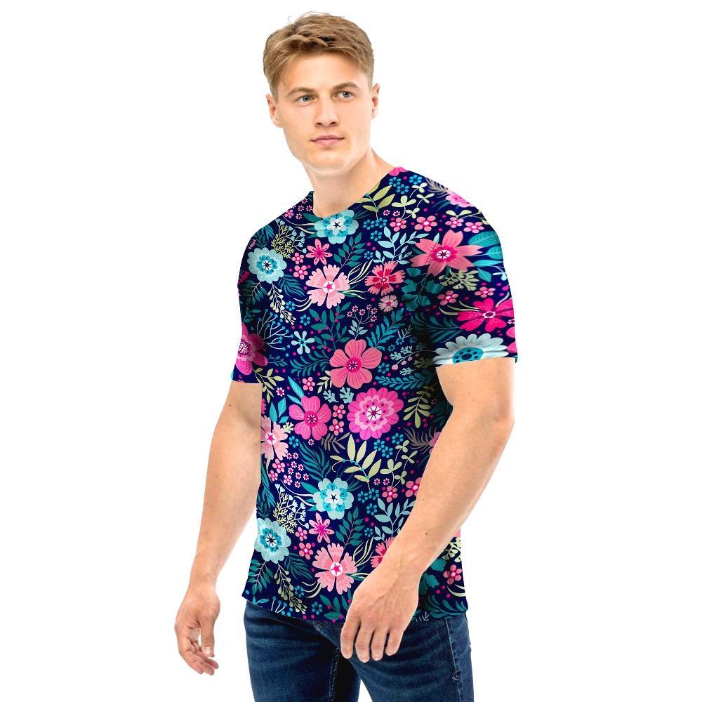 Cute Flower Floral Print Men T Shirt-grizzshop