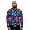 Cute Flower Floral Print Men's Bomber Jacket-grizzshop