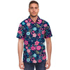 Cute Flower Floral Print Men's Short Sleeve Shirt-grizzshop