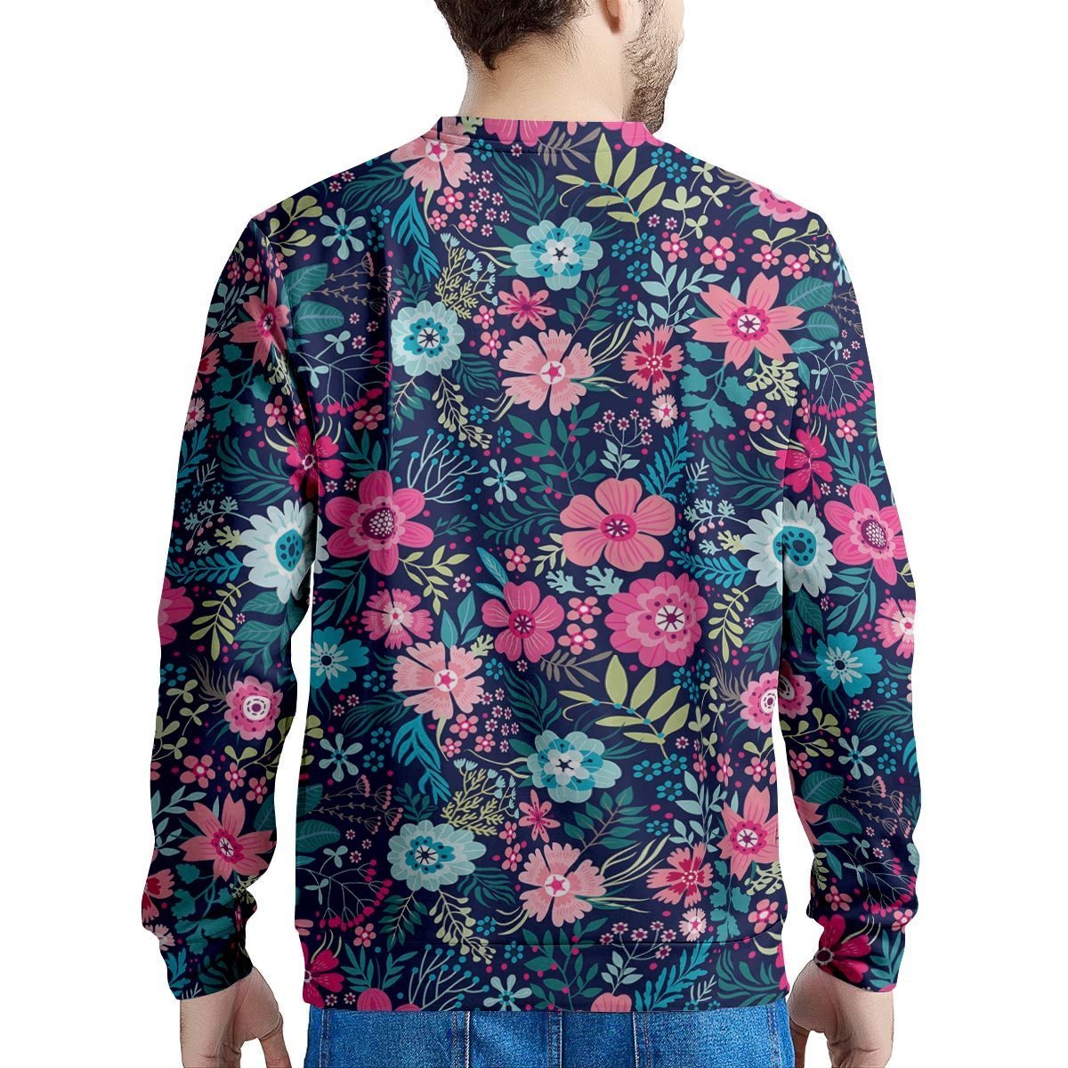 Cute Flower Floral Print Men's Sweatshirt-grizzshop