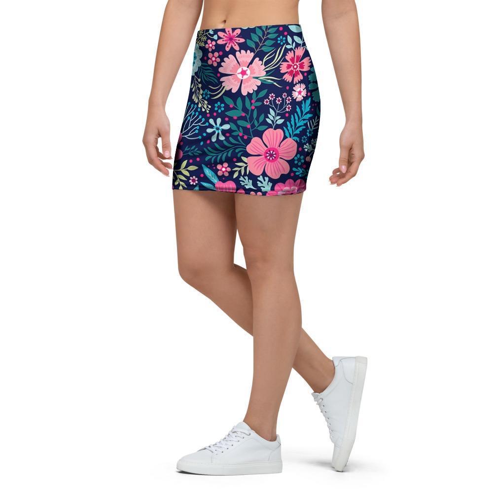 Cute Flower Floral Print Mini Skirt-grizzshop