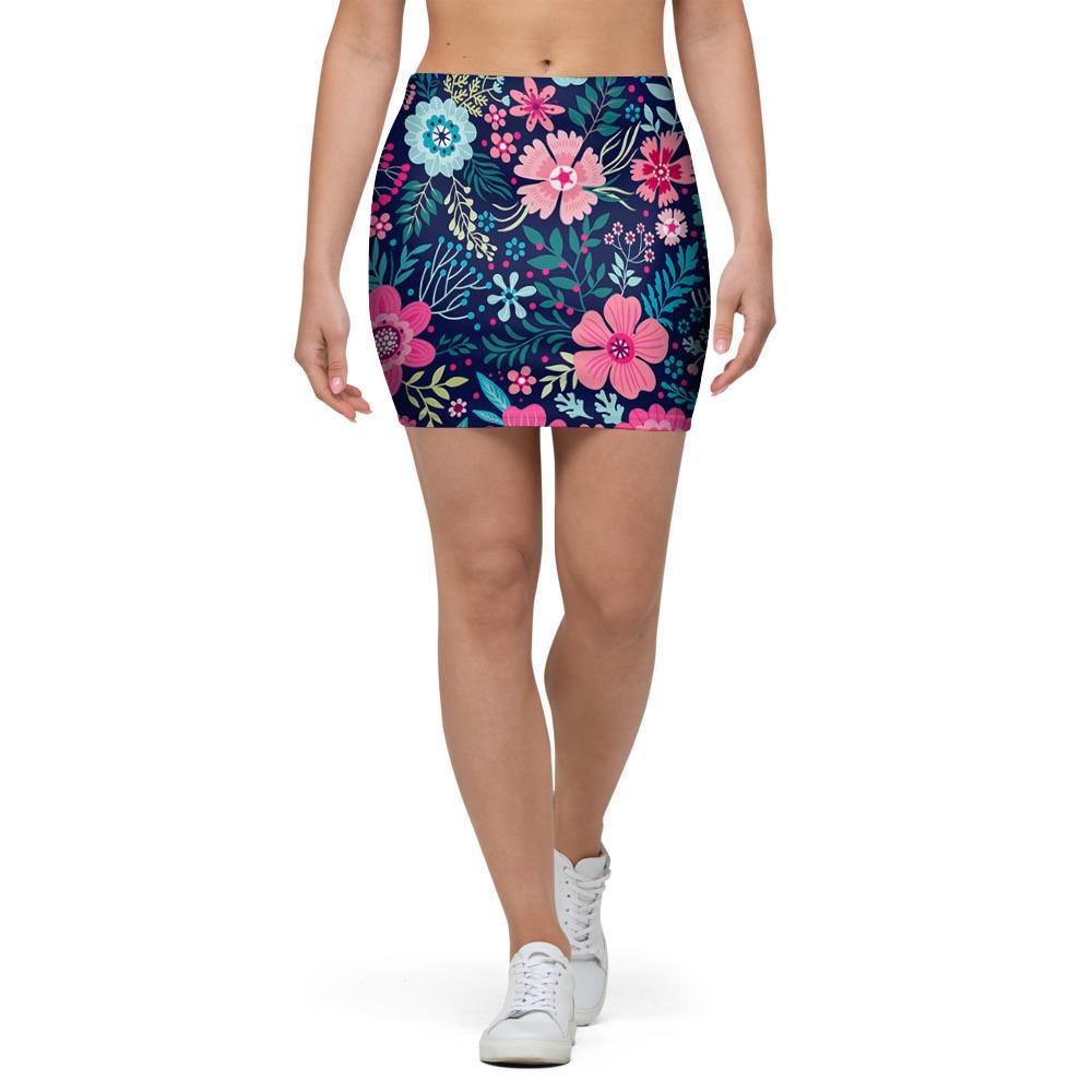 Cute Flower Floral Print Mini Skirt-grizzshop