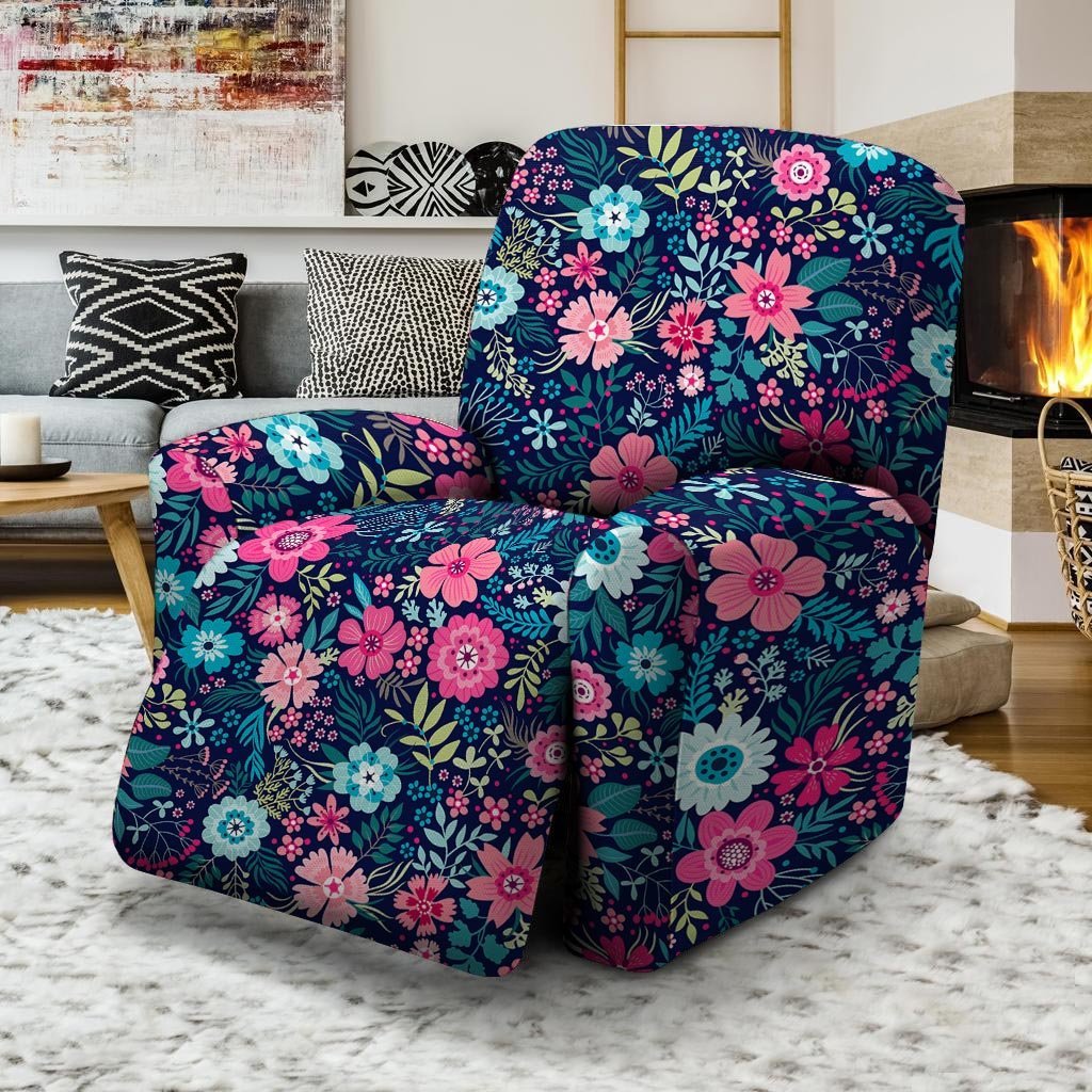 Cute Flower Floral Print Recliner Cover-grizzshop