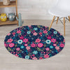 Cute Flower Floral Print Round Rug-grizzshop