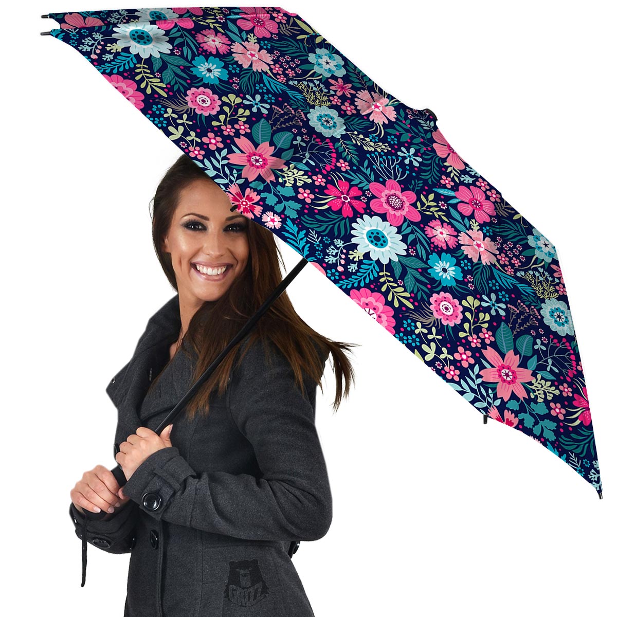 Cute Flower Floral Print Umbrella-grizzshop