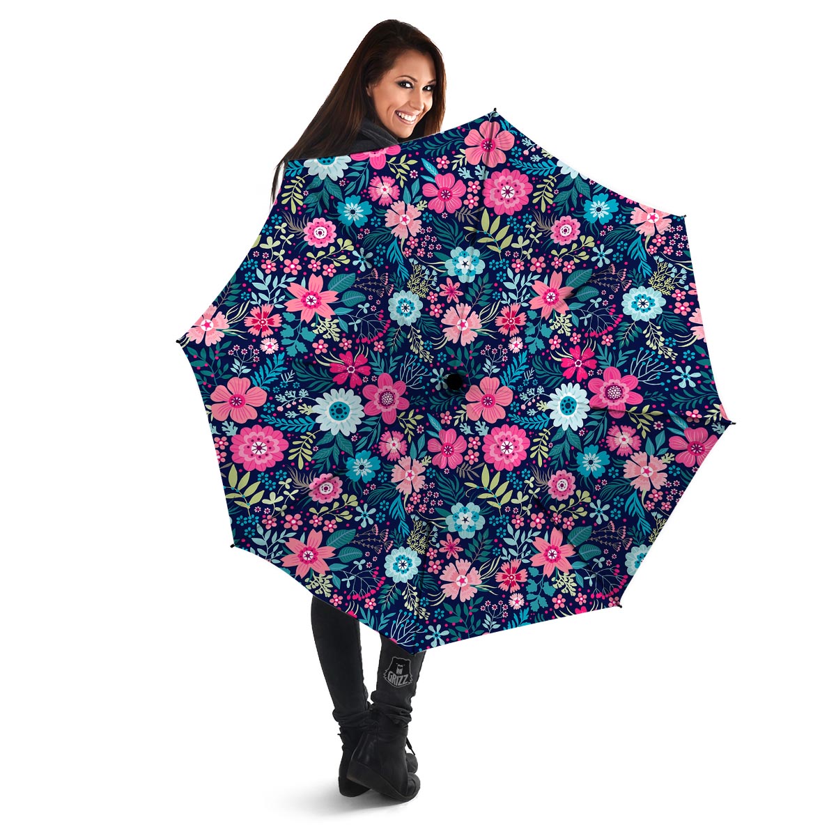 Cute Flower Floral Print Umbrella-grizzshop