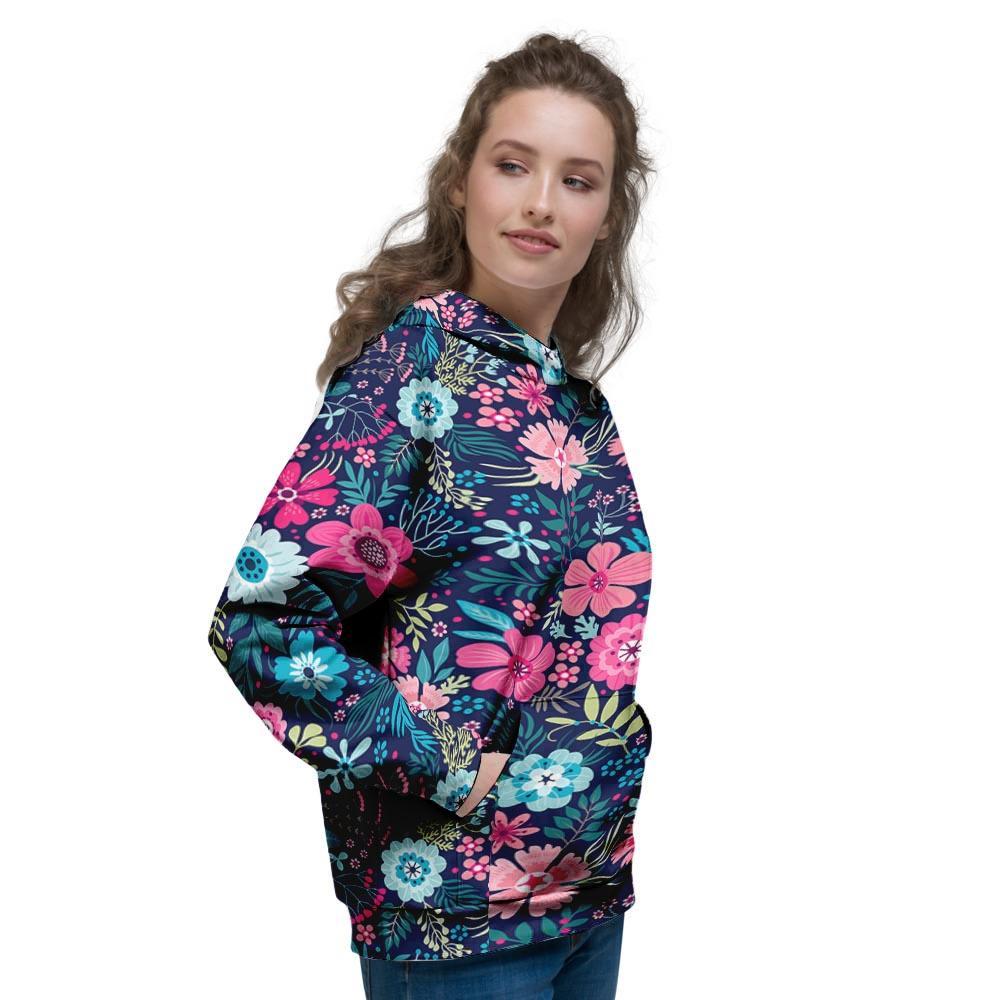 Cute Flower Floral Print Women's Hoodie-grizzshop