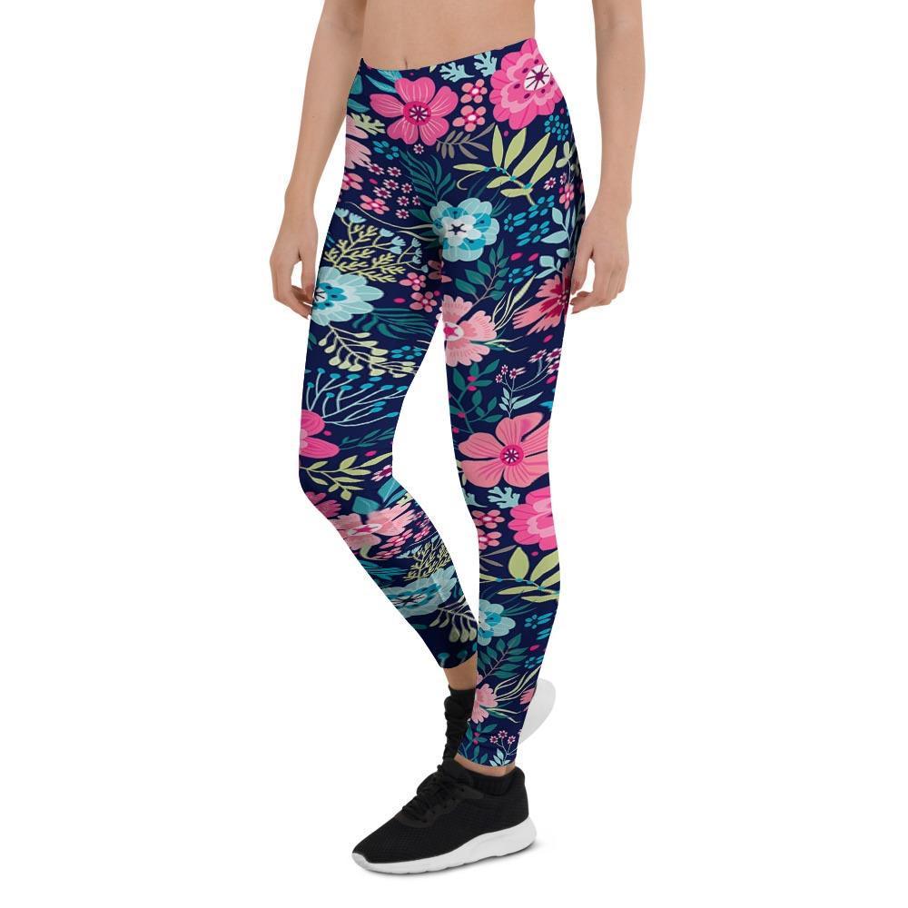 Cute Flower Floral Print Women's Leggings-grizzshop