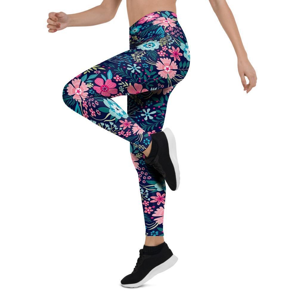 Cute Flower Floral Print Women's Leggings-grizzshop