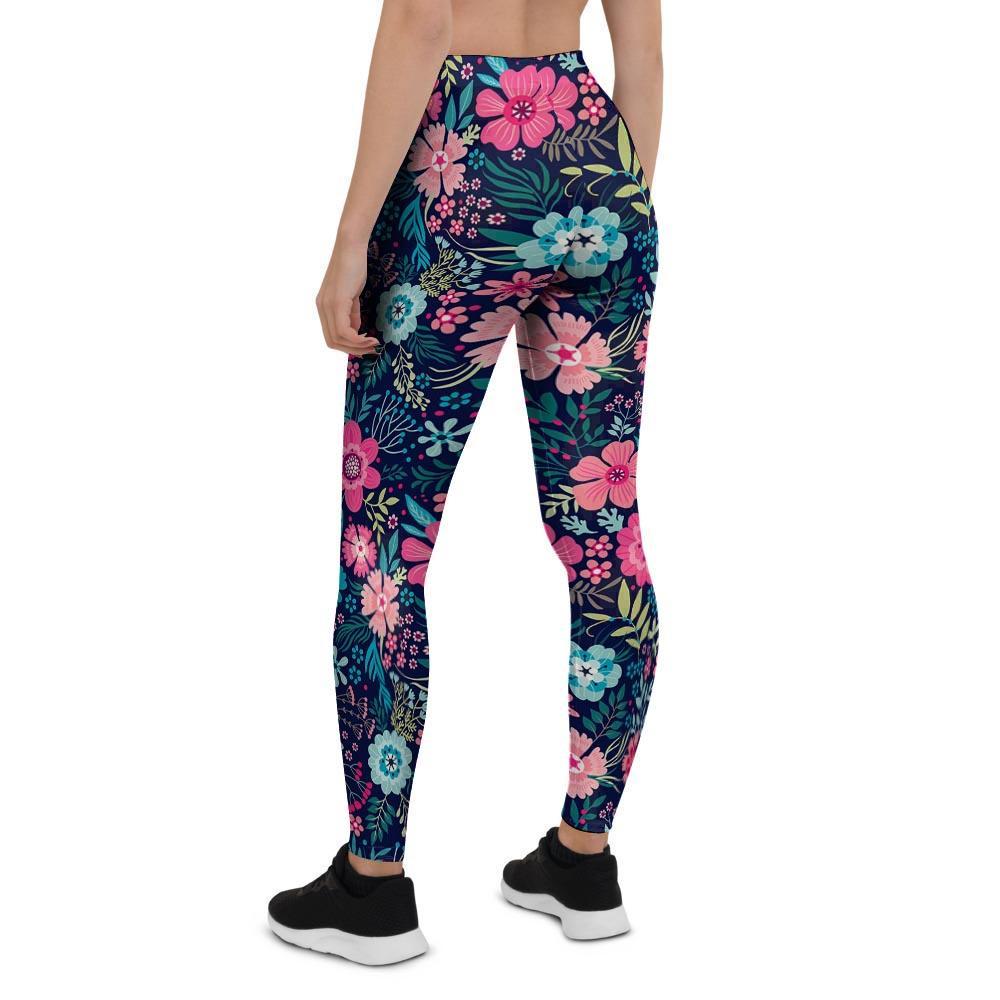 Cute Flower Floral Print Women's Leggings-grizzshop