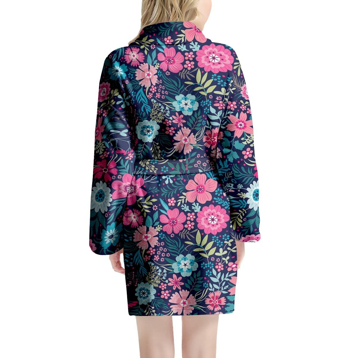 Cute Flower Floral Print Women's Robe-grizzshop