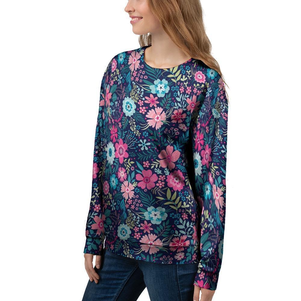 Cute Flower Floral Print Women's Sweatshirt-grizzshop