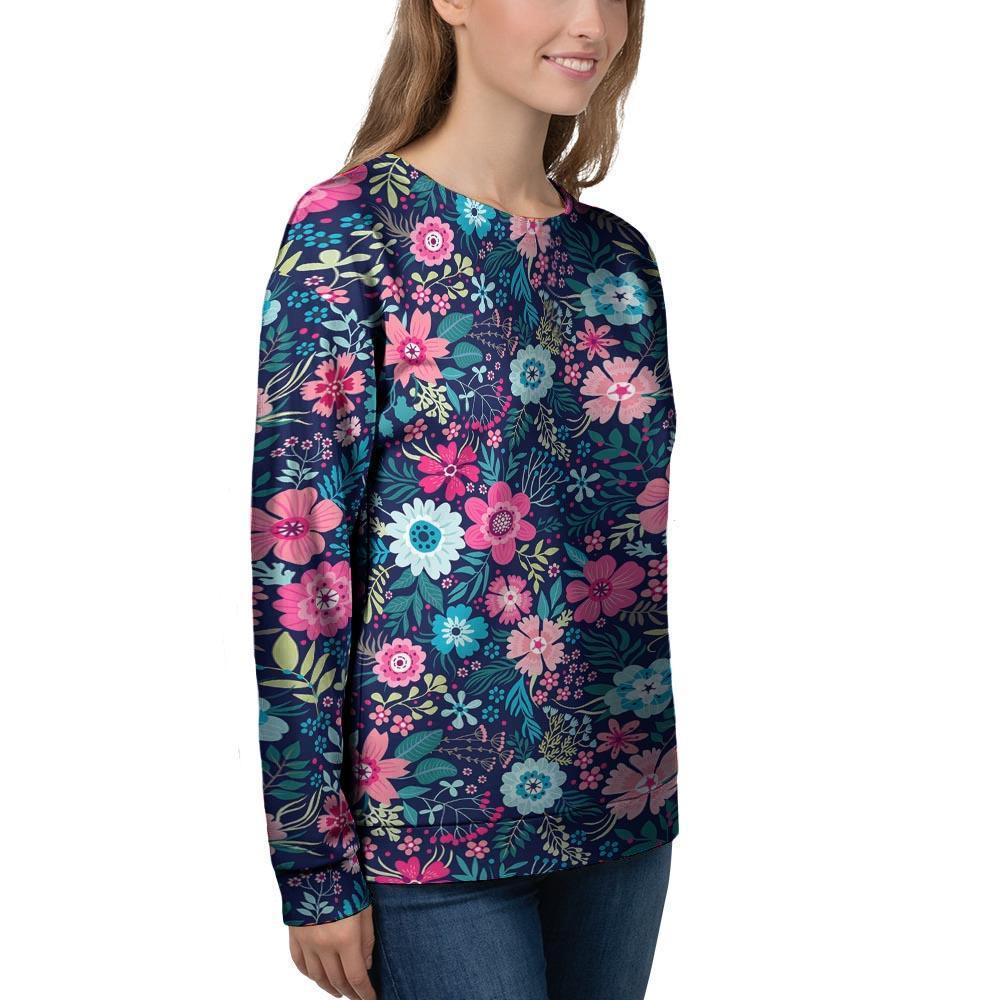 Cute Flower Floral Print Women's Sweatshirt-grizzshop