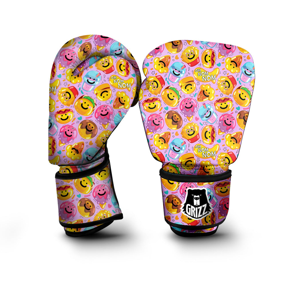 Cute Food Emoji Print Pattern Boxing Gloves-grizzshop