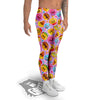 Cute Food Emoji Print Pattern Men's Leggings-grizzshop