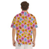 Cute Food Emoji Print Pattern Men's Short Sleeve Shirts-grizzshop