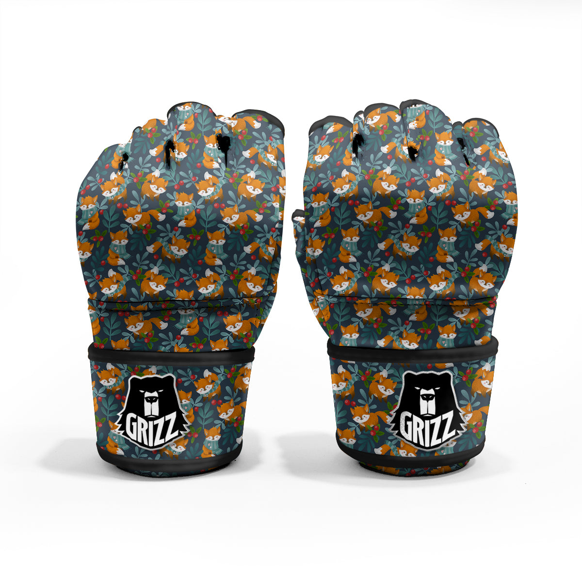 Cute Fox Print Pattern MMA Gloves-grizzshop