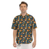 Cute Fox Print Pattern Men's Short Sleeve Shirts-grizzshop